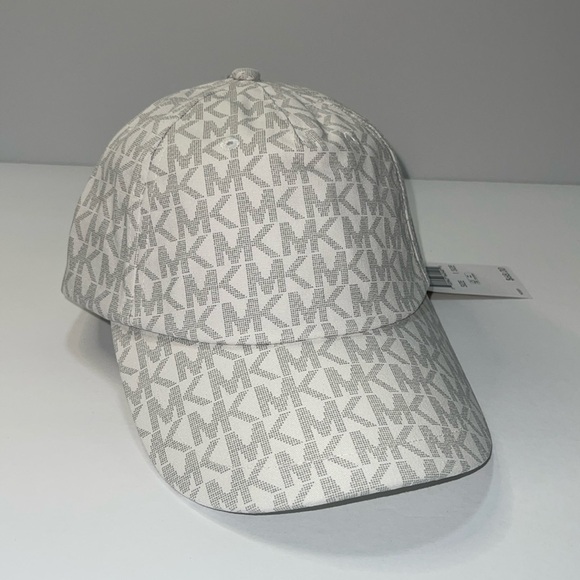 Michael Kors Accessories - Michael Kors Signature MK Logo Baseball Cap Hat, White One Size.NWT